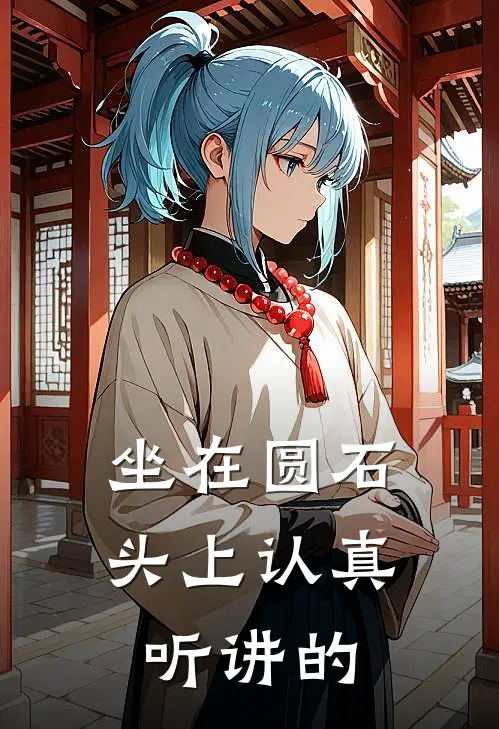 坐在圆石头上认真听讲的