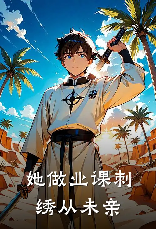 她做业课刺绣从未亲