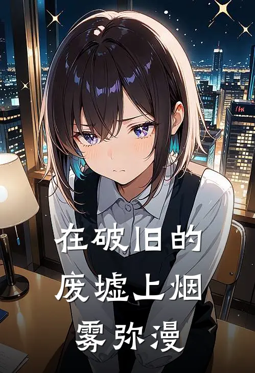 在破旧的废墟上烟雾弥漫